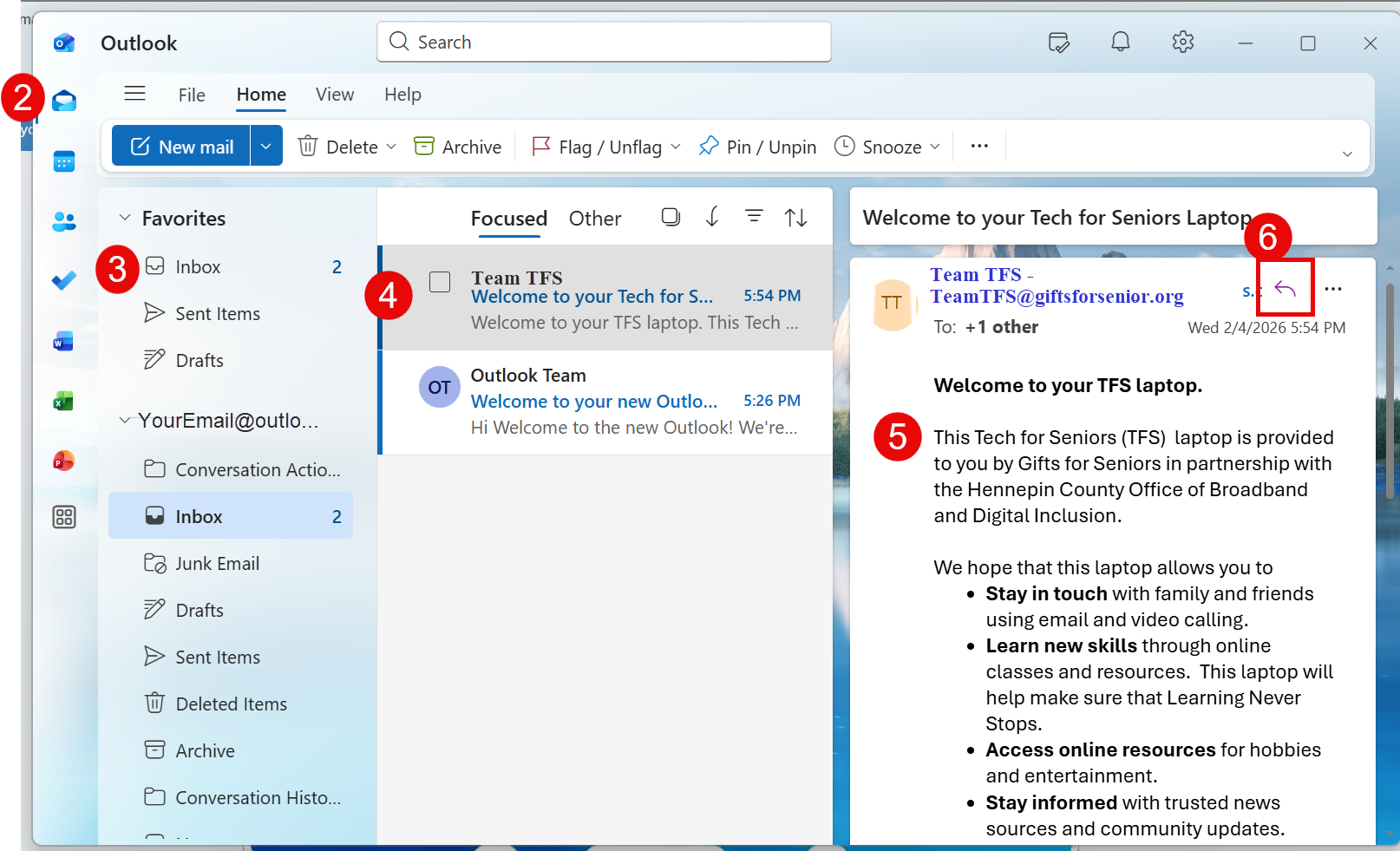 OutlookEmail Access your Tech for Seniors Emails